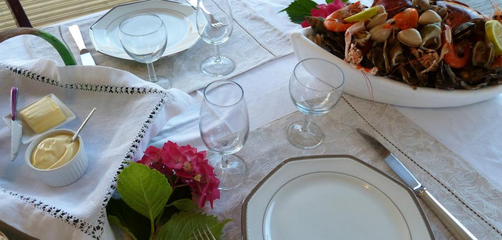 Les dîners chambre d'hote île d'Yeu des Jeudis et Dimanches, les repas Fruits de Mer.